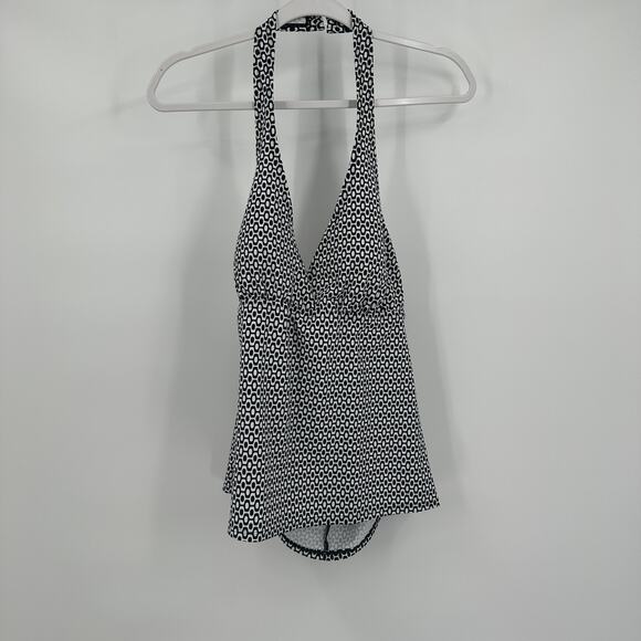 Speedo Womens Swimsuit Top Size‎ 16 Geometric V Neck Swimwear - Picture 1 of 7